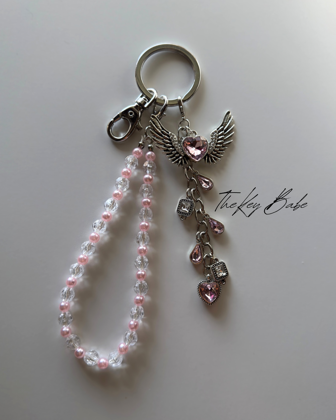 Y2K pink angel heart